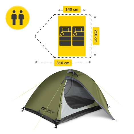 Turistický stan pro dva PRIME DUO MOUNTAIN GOAT zelený