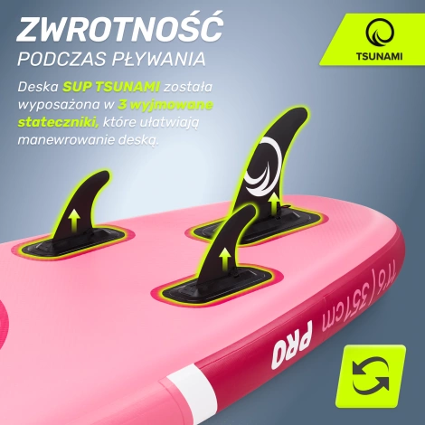 Nafukovací paddleboard SUP TSUNAMI 350cm T15 růžový