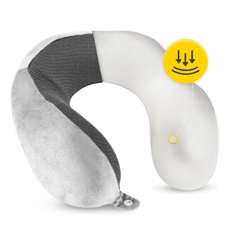 Cestovní polštář rohlík šedý