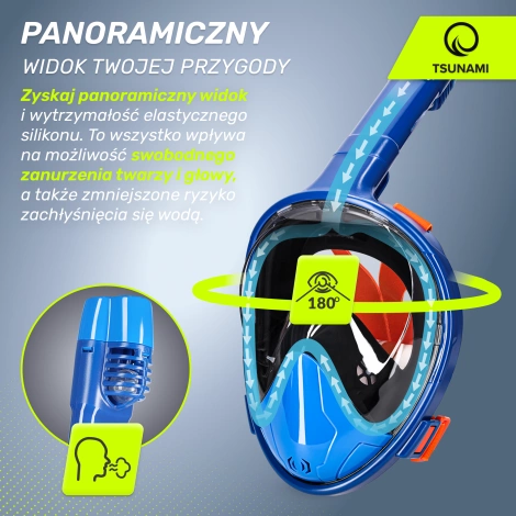Celoobličejová šnorchlovací maska TSUNAMI L/XL