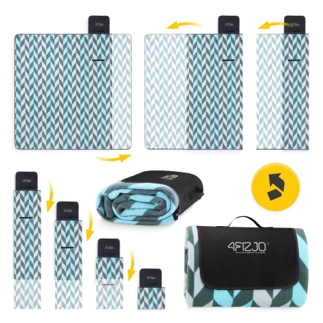 Pikniková deka s izolační vrstvou 200 x 200 cm rybí kost