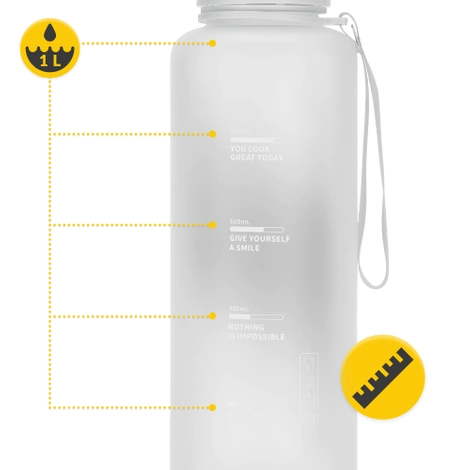 Sportovní láhev na vodu 1L šedá