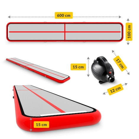 Akrobatická dráha AIR MAT 6 x 1 x 0,15 m s pumpou