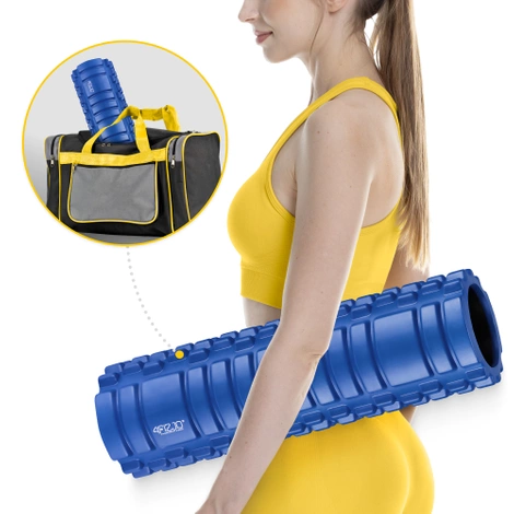 Masážní válec s výstupky EVA 45 cm modrý