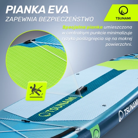 Nafukovací paddleboard SUP TSUNAMI 350 cm T15 modro-zelený