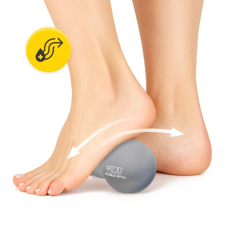 Dvojitý masážní míček DOUBLE BALL šedý