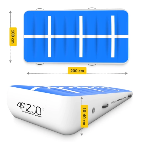 Gymnastický klín AIR INCLINE 2 x 1 x 0,4 m + pumpička