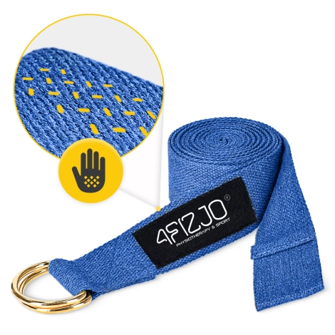 Popruh na jógu tmavě modrý