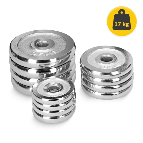 Ocelové činky v kufru – sada 20 kg