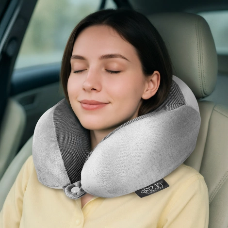 Cestovní polštář rohlík šedý