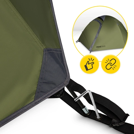 Turistický stan pro dva PRIME DUO MOUNTAIN GOAT zelený