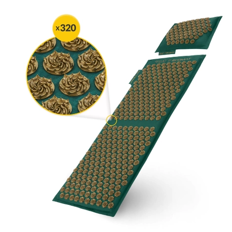ECO akupresurní podložka s polštářem XL zelená