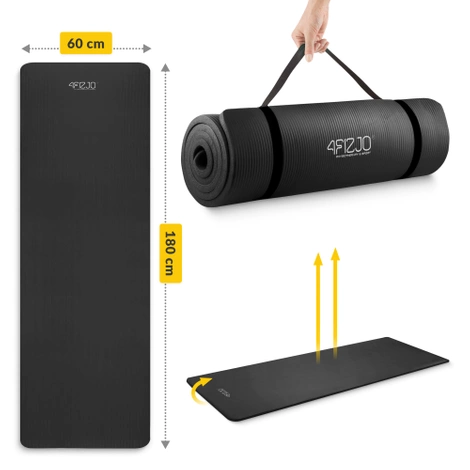 Podložka na cvičení YOGA MAT NBR 180 × 60 × 1,5 cm černá