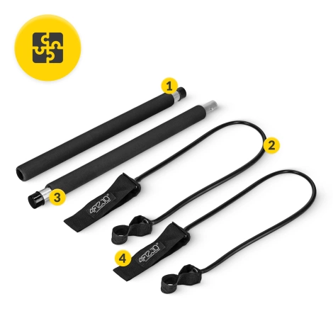 Posilovací tyč na pilates s expandéry