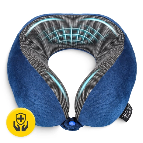 Cestovní polštář rohlík modrý