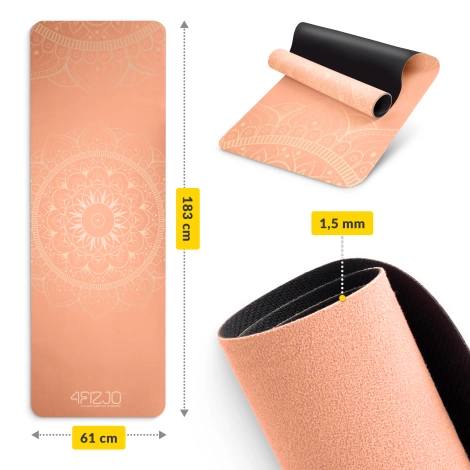 Semišová podložka na jógu a cvičení 1,5 mm