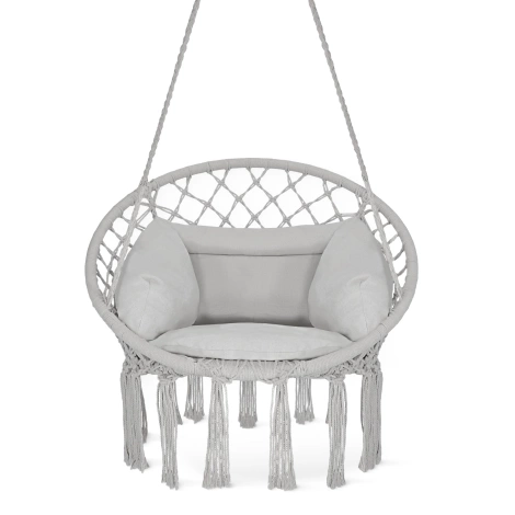 Závěsné křeslo BOHO s polštářem šedé