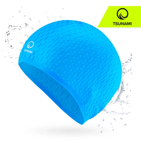 Dámská plavecká čepice TSUNAMI TEXTURE modrá