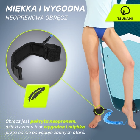 Leash na paddleboard SUP TSUNAMI modrý