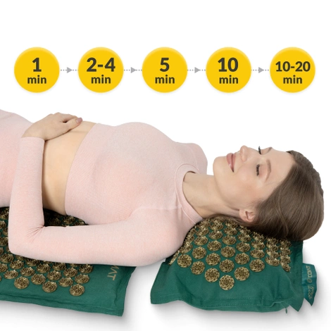 ECO akupresurní podložka s polštářem XL zelená