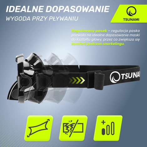 Potápěčská maska na šnorchlování TSUNAMI