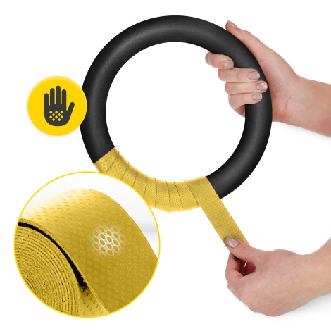 Gymnastické kruhy ABS černo-žluté