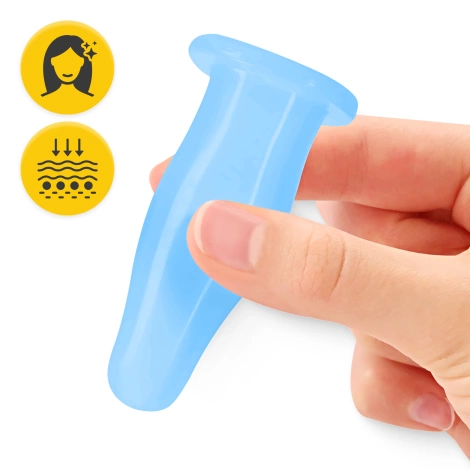 Silikonové masážní baňky FACE+ 5 ks. modré