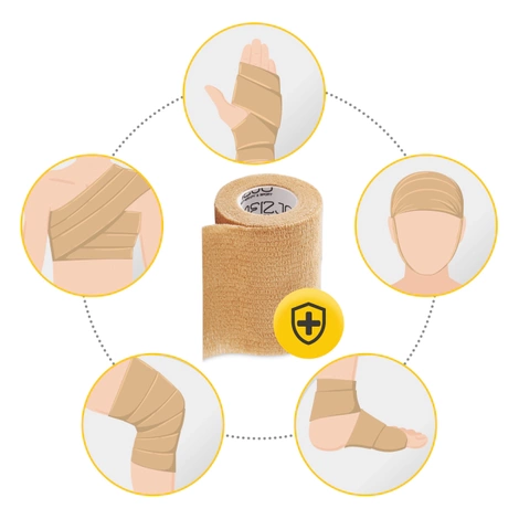 Kohezivní obinadlo 4,5 m × 10 cm béžový