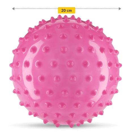 Rehabilitační míček s bodlinkami 20 cm růžový