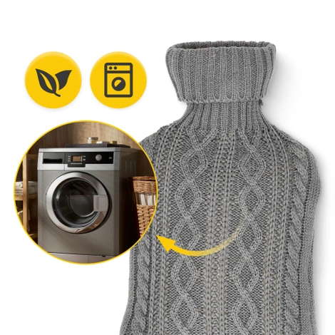 Gumový termofor v obalu 2 L tmavě šedý