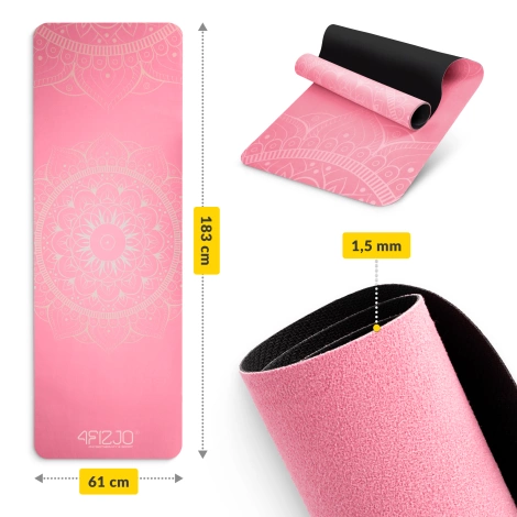 Semišová podložka na jógu a cvičení 1,5 mm