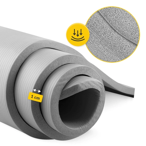 Podložka na cvičení YOGA MAT NBR 1 cm 180 × 60 × 1 cm šedá