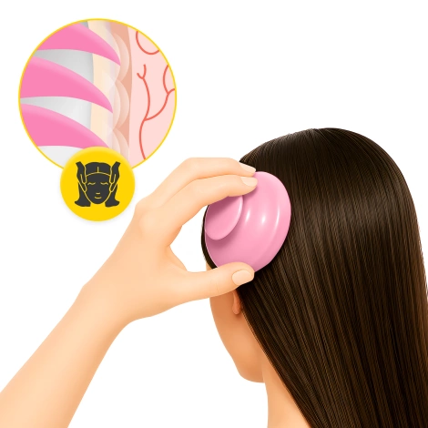 Masážní kartáč na pokožku hlavy růžový