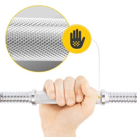 Krátké osy na činky s uzávěry 48 cm (2 ks)