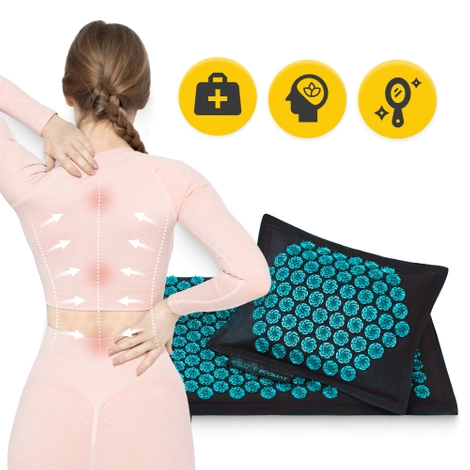 ECO akupresurní podložka s pohankovými slupkami a kokosem modrá