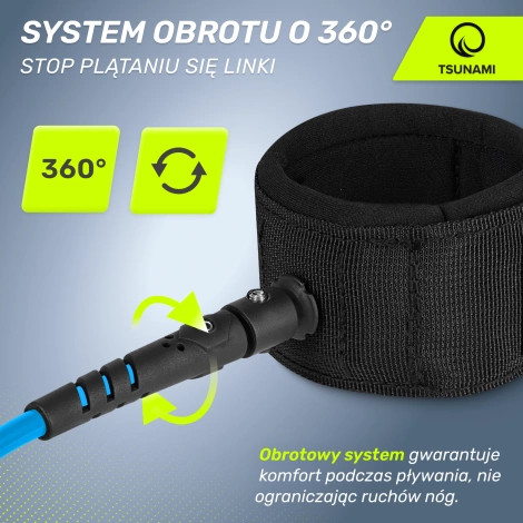 Leash na paddleboard SUP TSUNAMI modrý