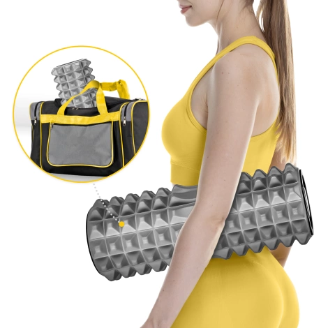 Masážní válec s výstupky EVA 33 cm šedý