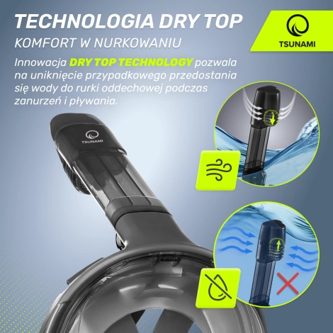 Celoobličejová šnorchlovací maska TSUNAMI L/XL