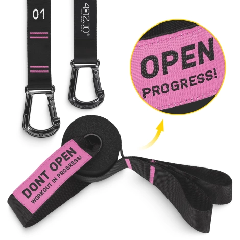 Gymnastické kruhy ABS černo-růžové