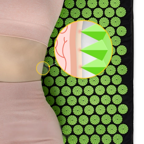 Akupresurní podložka s polštářem zelená