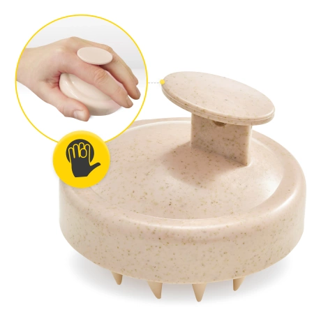 Masážní kartáč na pokožku hlavy béžový