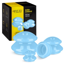 Silikonové masážní baňky MED+ 4 ks. modré