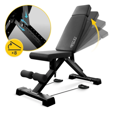 Multifunkční posilovací lavice se stojanem EVO