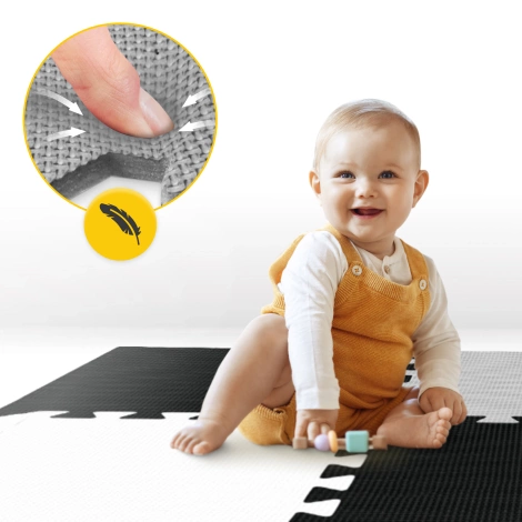 Hrací podložka puzzle 180 x 180 cm šedá