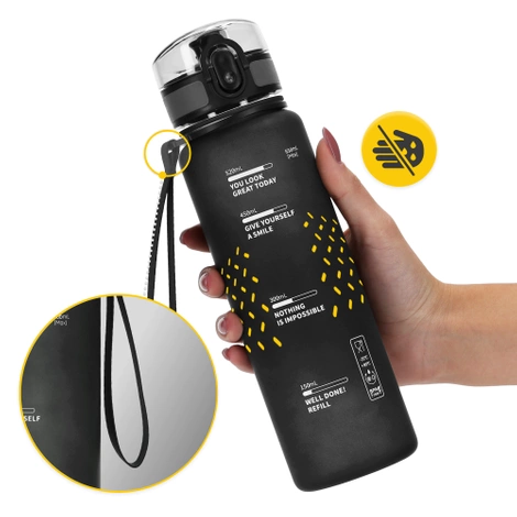 Sportovní láhev na vodu 650 ml černá