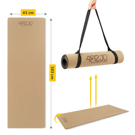 Korková podložka na jógu YOGA MAT 4 mm