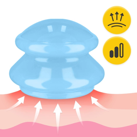 Silikonové masážní baňky MED+ 4 ks. modré
