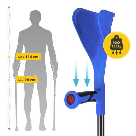 Ortopedické berle PRO modré
