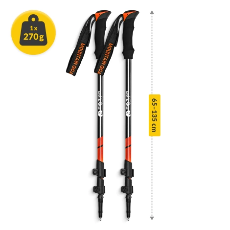 Trekové hole PEAK+ oranžové