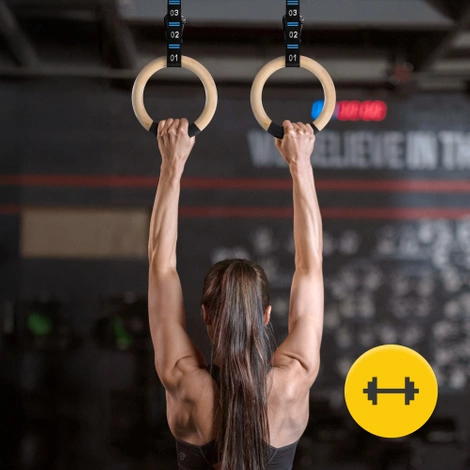 Gymnastické kruhy na cvičení modré